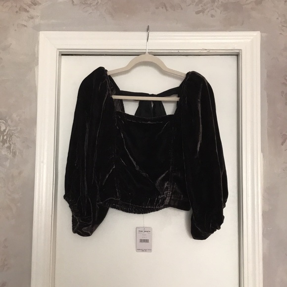 FP Marie Velvet Open Back tie Top M NWT - Picture 5 of 10
